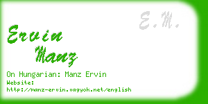 ervin manz business card